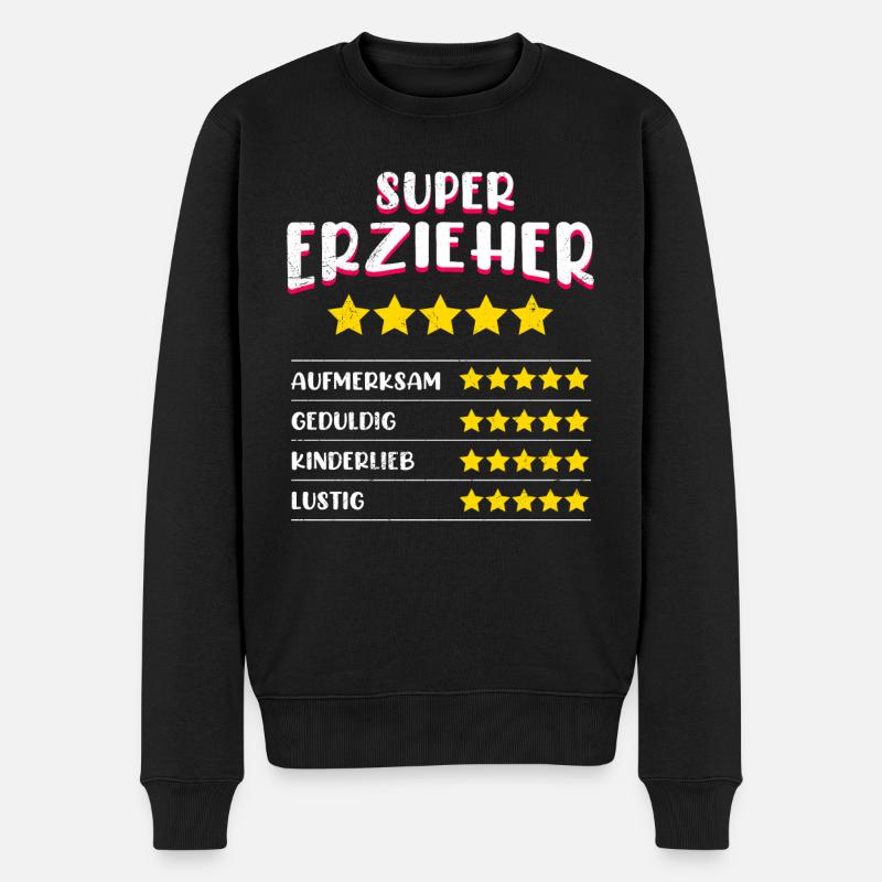 Kindergarten Definition Super Erzieher - Männer Premium Bio Pullover - Schwarz