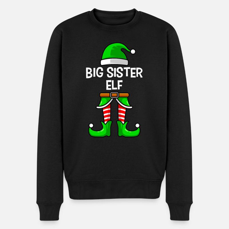 Großer Schwester Elfe - Männer Premium Bio Pullover - Schwarz