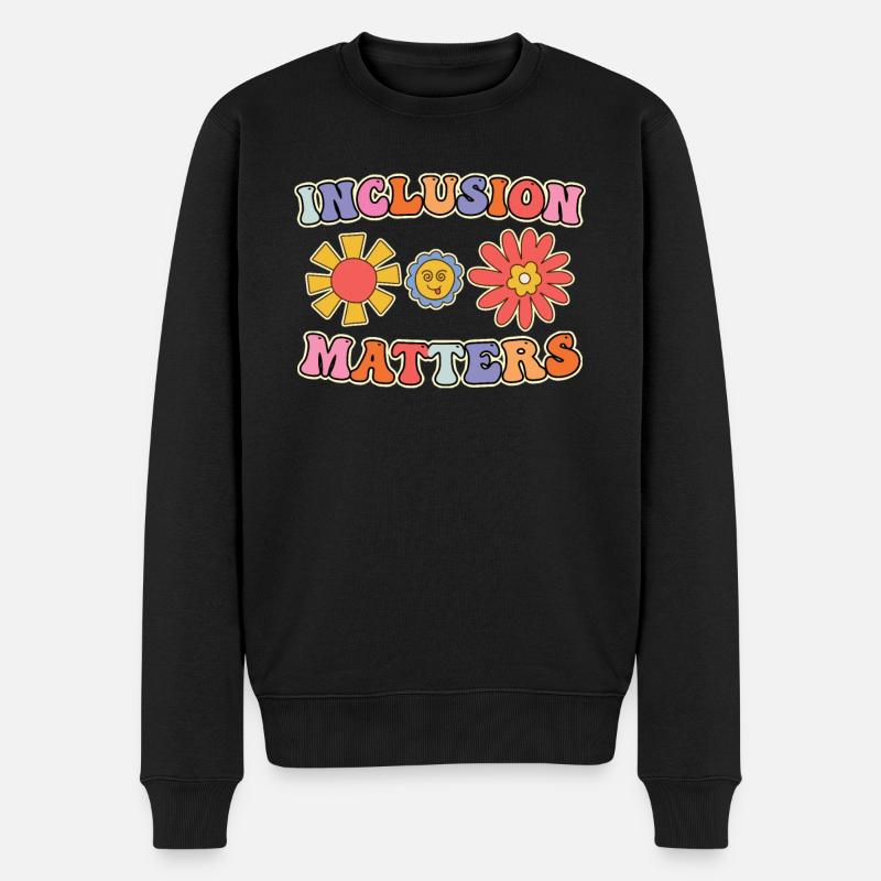 Social inclusion matters I am a inclusion teacher - Männer Premium Bio Pullover - Schwarz