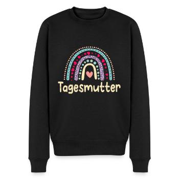 Kinder Kita Ich bin eine Tagesmutter - Männer Premium Bio Pullover - Schwarz - Vorne - Nico (187cm)