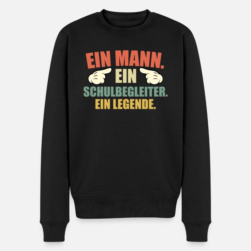 Ein Mann Eine Legende Ein Schulbegleiter - Männer Premium Bio Pullover - Schwarz