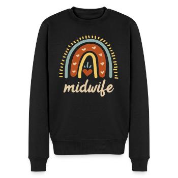Ich liebe Kinder Regenbogen ich bin eine Hebamme - Männer Premium Bio Pullover - Schwarz - Vorne - Nico (187cm)