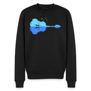 Lagerfeuer Natur Pfadfinder am See Gitarre - Männer Premium Bio Pullover - Schwarz - Vorne - Nico (187cm)