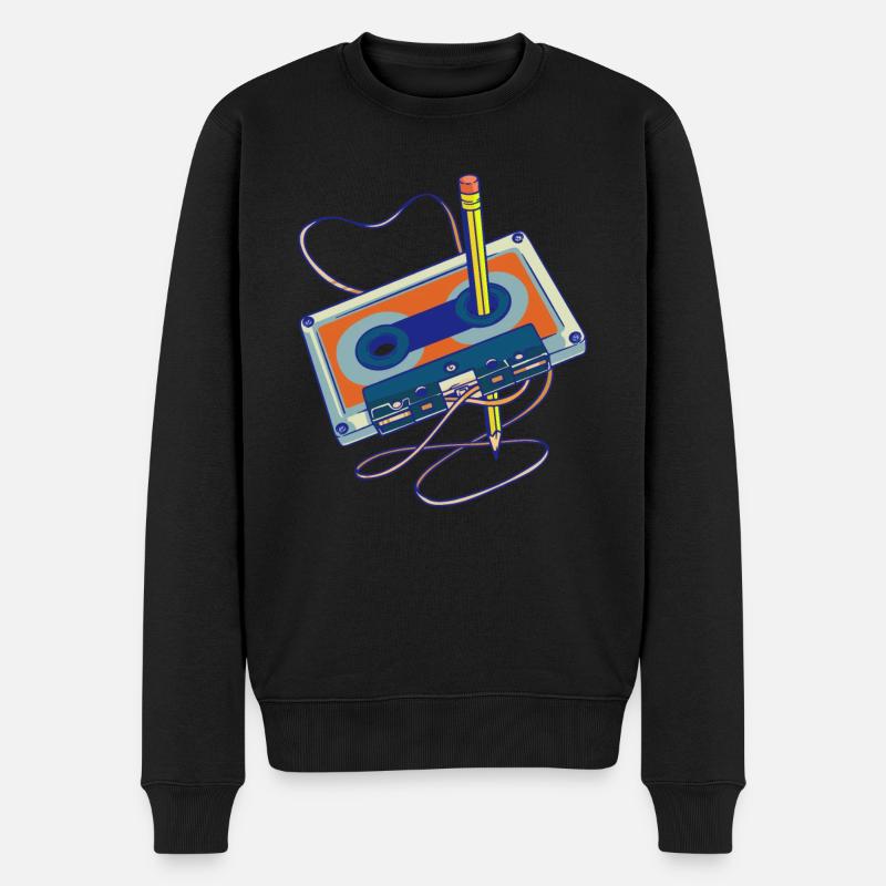 Lieder aufnehmen Radio Kassettenrecorder Kassette - Männer Premium Bio Pullover - Schwarz