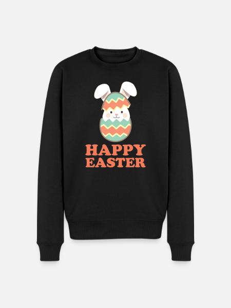 Happy Easter Painting Easter Eggs - Men's Premium Organic Jumper - black