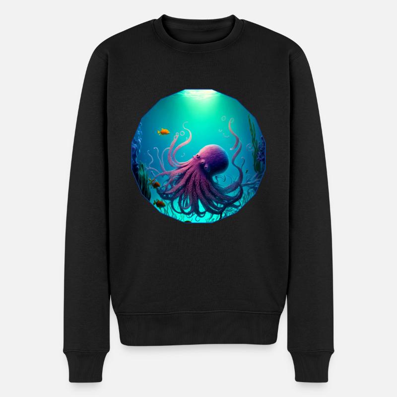Ocean Life, poulpe - Pull Premium bio Homme - noir