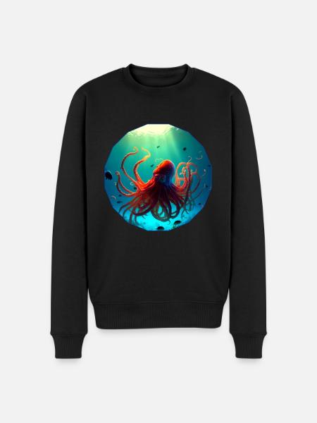 Ocean animals, beautiful octopus - Men's Premium Organic Jumper - black