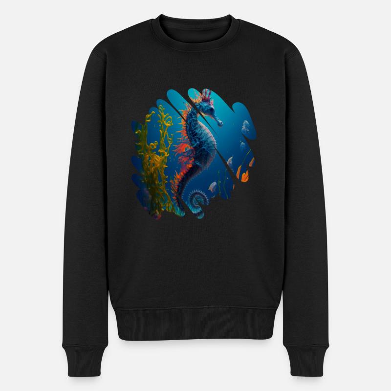 Fantasy Ocean, Leben unter Wasser - Männer Premium Bio Pullover - Schwarz