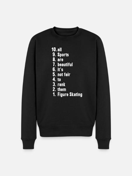 Grappige atleten gezegden schaatsen cadeau - Mannen Premium Bio sweater - zwart