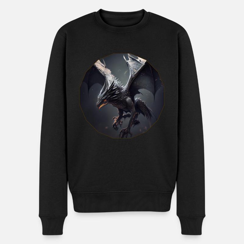 Dragon volant menaçant - Pull Premium bio Homme - noir