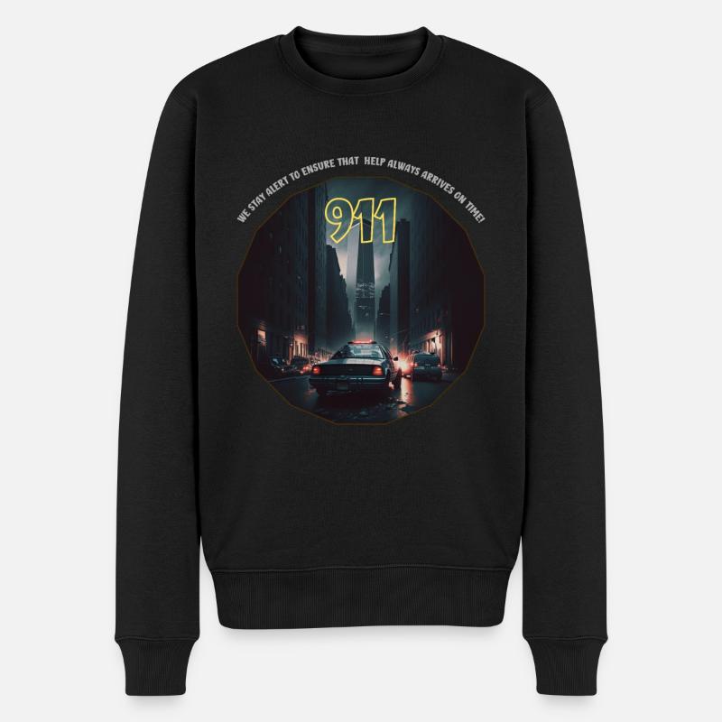 Kommt immer pünktlich an! - Männer Premium Bio Pullover - Schwarz