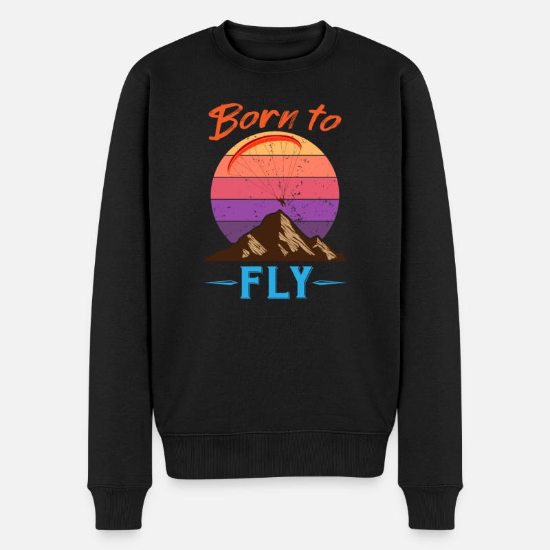 Gleitschirmflieger Paraglider Pilot Gleitschirm - Männer Premium Bio Pullover - Schwarz