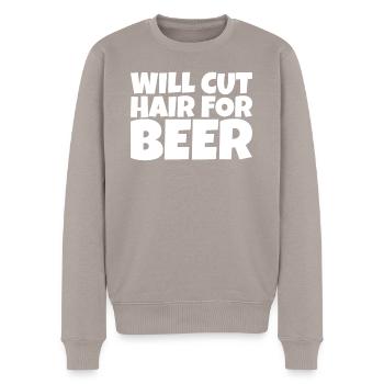 Coiffeur Barbier Coiffeur Beer Lover Gift - Pull Premium bio Homme - taupe - Devant - Nico (187cm)