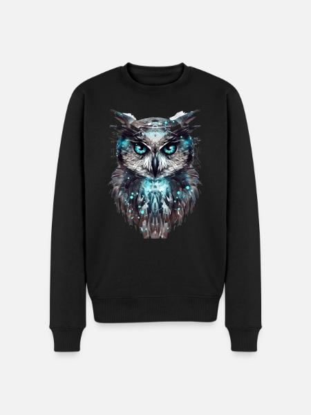 Cyber Owl - Men's Premium Organic Jumper - black