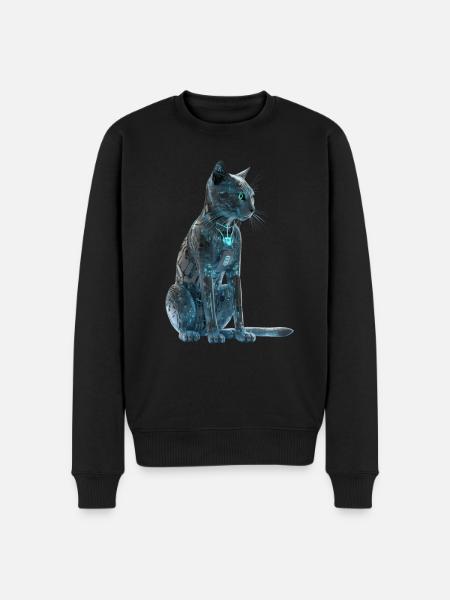 Sweet cyber cat - Men's Premium Organic Jumper - black