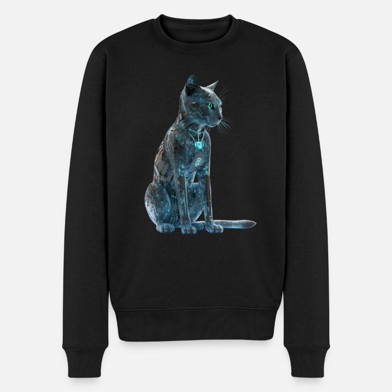 Doux chat cyber - Pull Premium bio Homme - noir