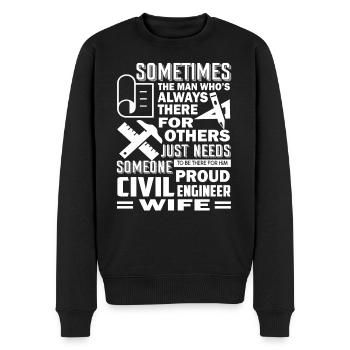 Civil Engineer Proud Civil Engineer Wife - Men's Premium Organic Jumper - black - Front - Nico (187cm)