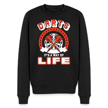Darts Is A Away Of Life - Men's Premium Organic Jumper - black - Front - Nico (187cm)