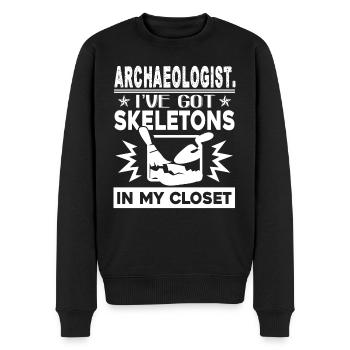 Archaeologist I've Got Skeletons In My Closet - Men's Premium Organic Jumper - black - Front - Nico (187cm)