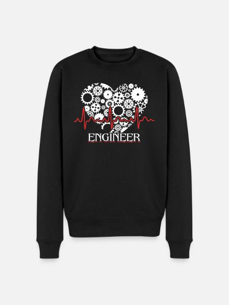 Engineer Engineer Heartbeat - Men's Premium Organic Jumper - black