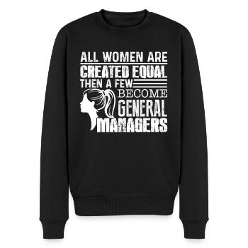 General Manager Few Women Become General Managers - Men's Premium Organic Jumper - black - Front - Nico (187cm)