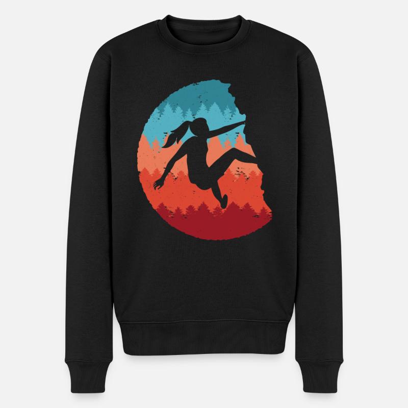 Bouldern Kletterer Frauen Mädchen Berge Klettern - Männer Premium Bio Pullover - Schwarz