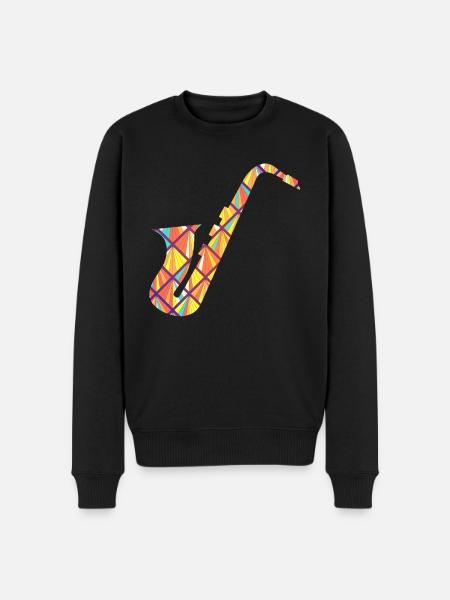 Saxophone Geometric - Men's Premium Organic Jumper - black
