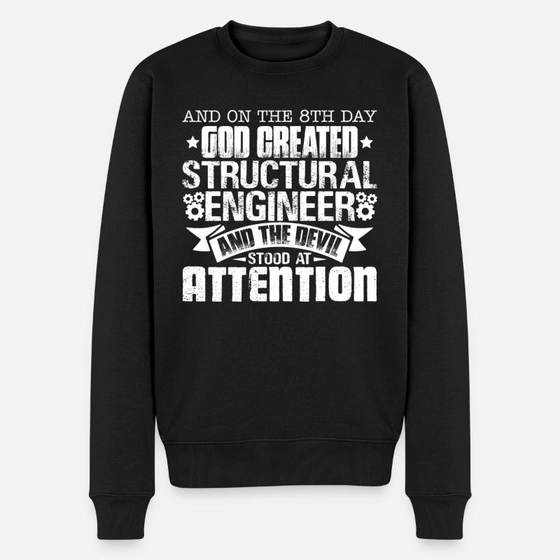 God Created Structural Engineer - Men's Premium Organic Jumper - black