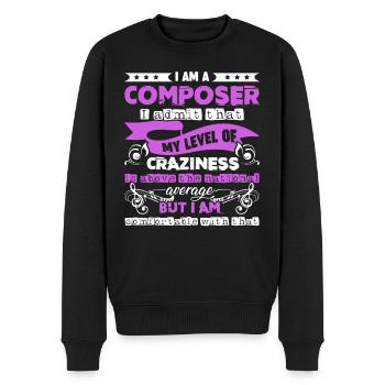 Composer I am A Composer - Men's Premium Organic Jumper - black - Front - Nico (187cm)