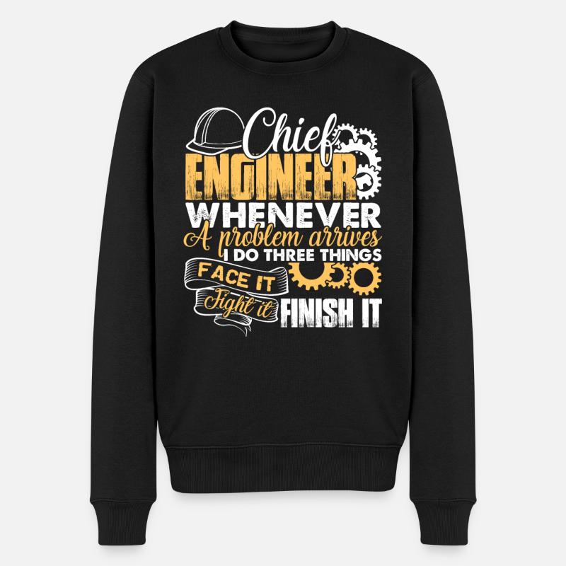 Chief Engineer Solves Problem - Men's Premium Organic Jumper - black