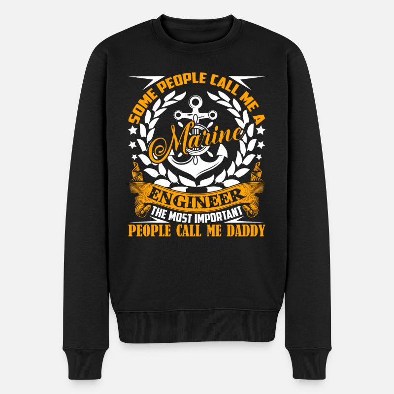 Marine Engineer Marine Engineer Daddy - Men's Premium Organic Jumper - black