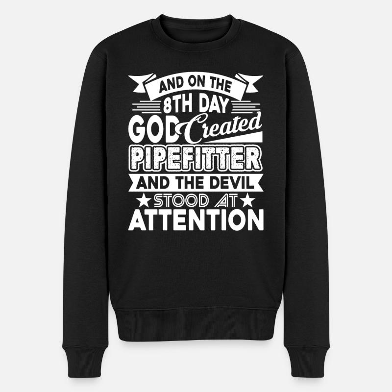 Pipefitter God Created Pipefitter - Men's Premium Organic Jumper - black