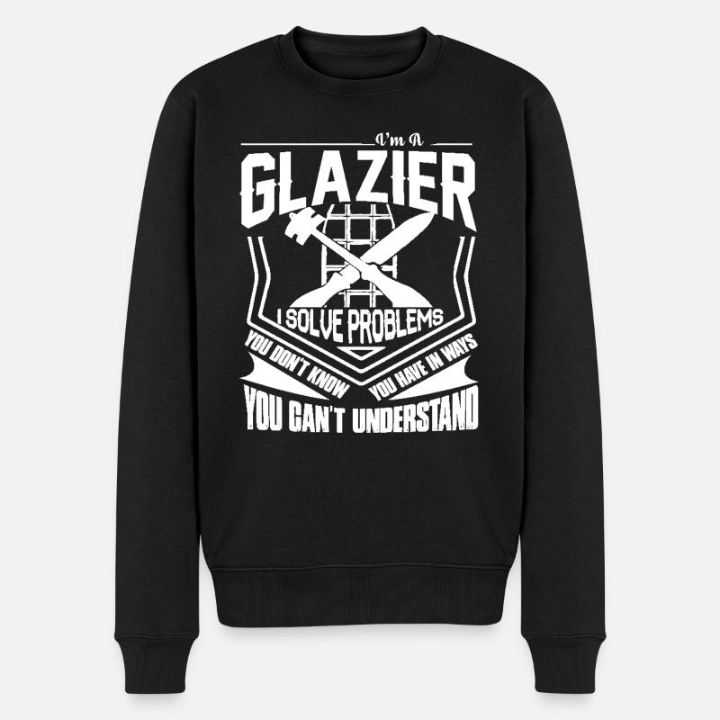 Glazier I Solve Problems - Men's Premium Organic Jumper - black