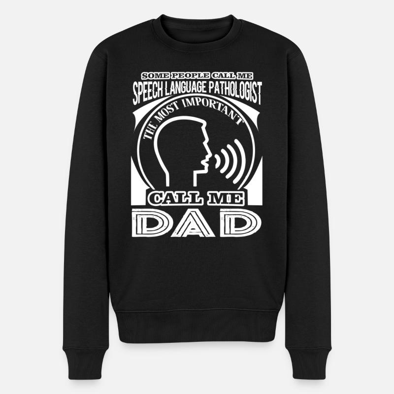 Speech Language Pathologist Dad - Men's Premium Organic Jumper - black
