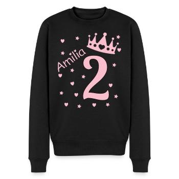 Amilia zweiter Geburtstag - Männer Premium Bio Pullover - Schwarz - Vorne - Nico (187cm)