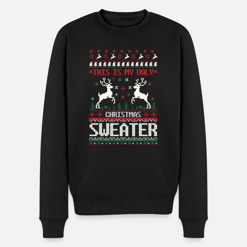 Hässlicher Pullover - das ist mein hässlicher Pullover - Männer Premium Bio Pullover - Schwarz