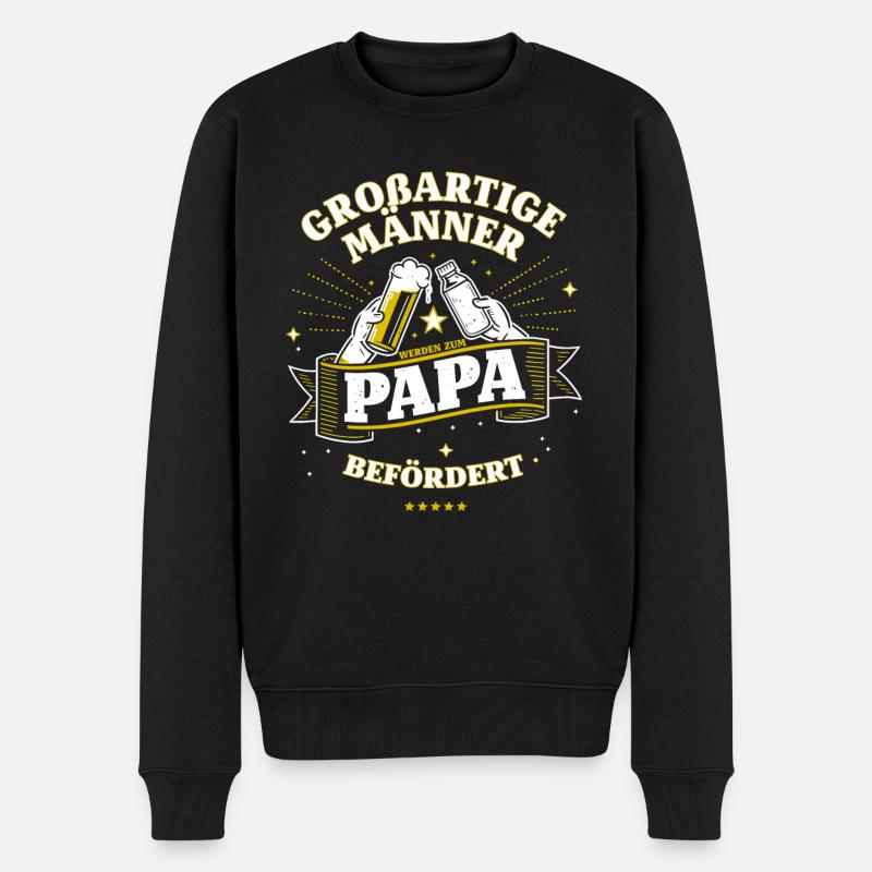 Werdende Väter - Männer Premium Bio Pullover - Schwarz