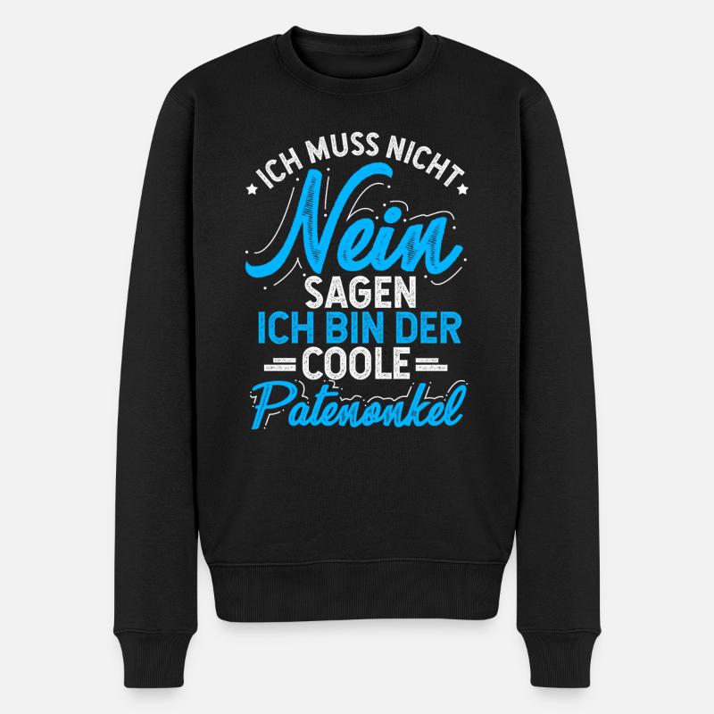 Lustig Patenonkel - Männer Premium Bio Pullover - Schwarz
