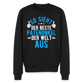 Bester Patenonkel - Männer Premium Bio Pullover - Schwarz - Vorne - Nico (187cm)