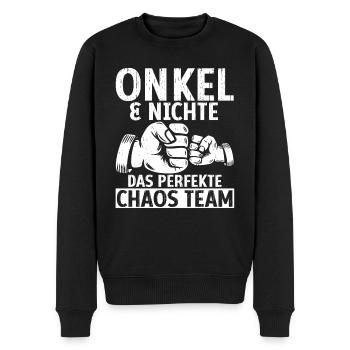 Onkel & Nichte - Männer Premium Bio Pullover - Schwarz - Vorne - Nico (187cm)