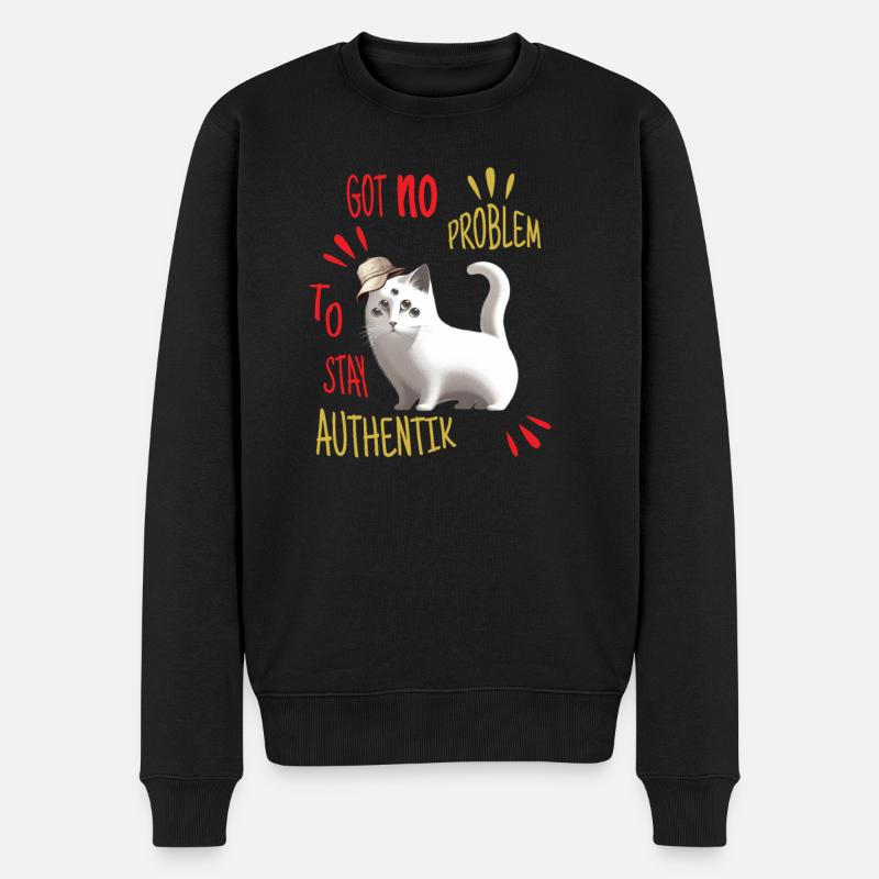 Got no Problem to stay authentik - Männer Premium Bio Pullover - Schwarz