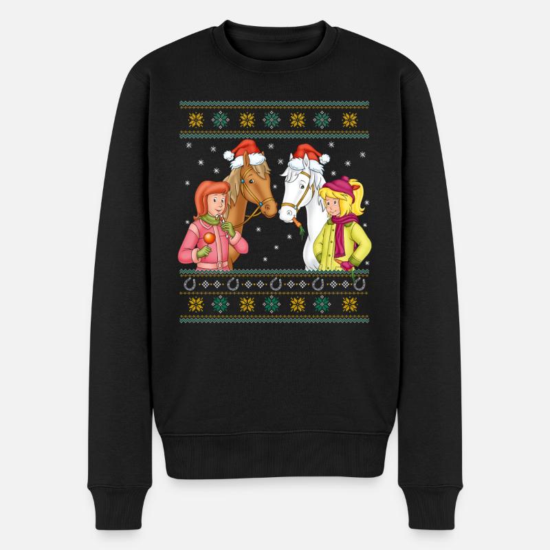 Bibi und Tina mit Amadeus und Sabrina Weihnachten - Männer Premium Bio Pullover - Schwarz