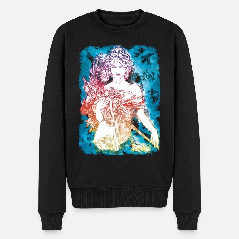 Alfons Mucha - Pull Premium bio Homme - noir