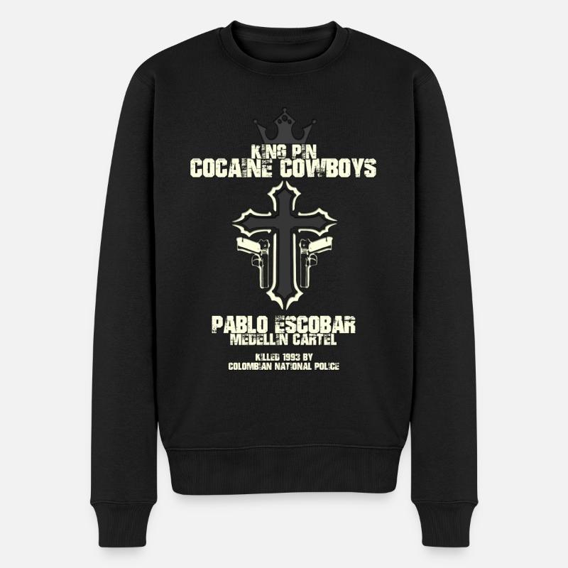 Cocaine Cowboys - Männer Premium Bio Pullover - Schwarz