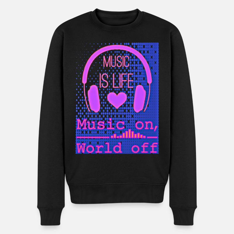 Musik - Männer Premium Bio Pullover - Schwarz