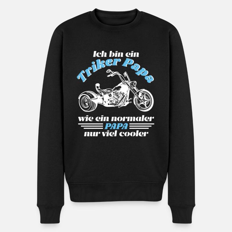 Triker Papa - Männer Premium Bio Pullover - Schwarz