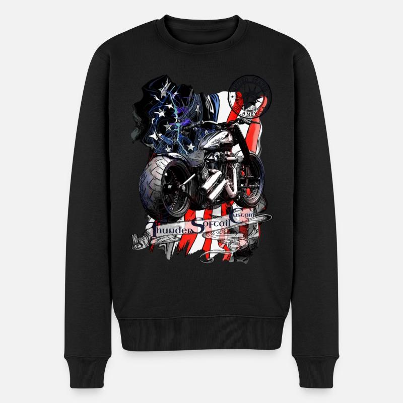 Chopper moto américain V2 États-Unis - Pull Premium bio Homme - noir