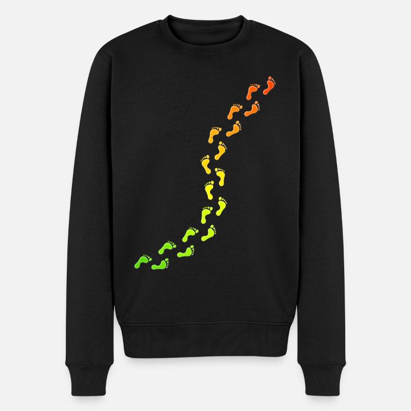 empreintes de pas colorées - Pull Premium bio Homme - noir