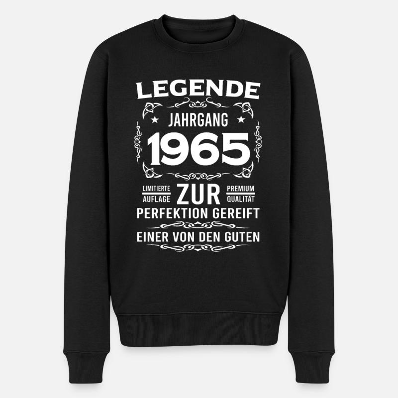 Legende, Jahrgang 1965, zur Perfektion gereift - Männer Premium Bio Pullover - Schwarz
