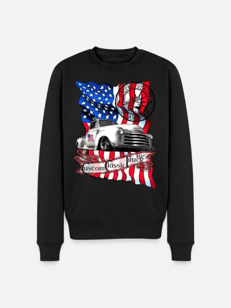 Custom Classic Pickup Truck bygget i 1950 - Økologisk premium-sweatshirt til mænd - sort
